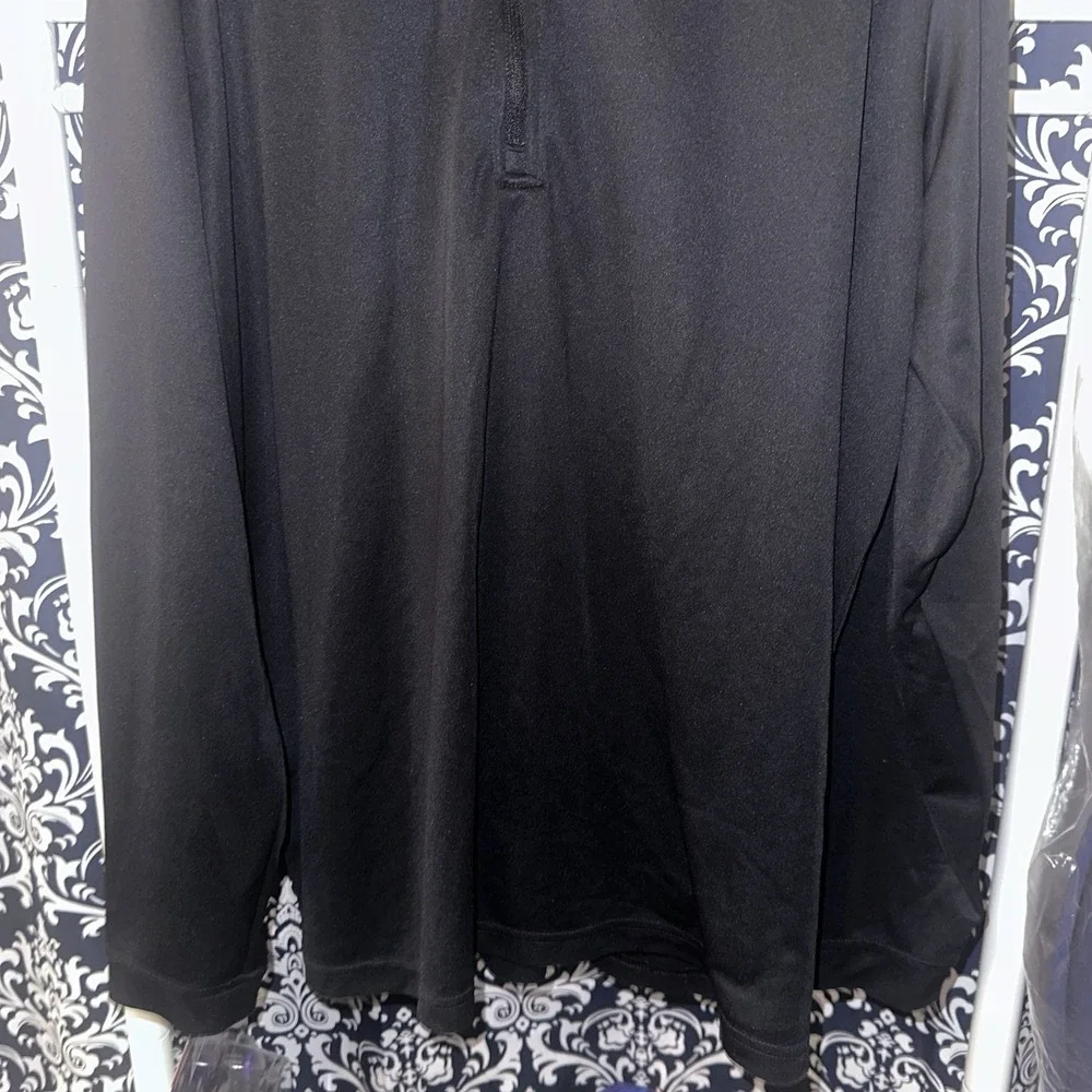Adidas 3 Stripe  1/4 Zip - Black - Mens XL Arm Logo Blackout‎